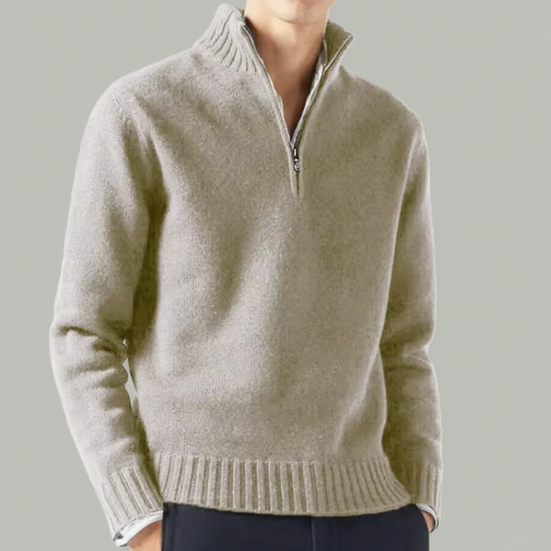 Men's Fine Cashmere Half-Zip Sweater