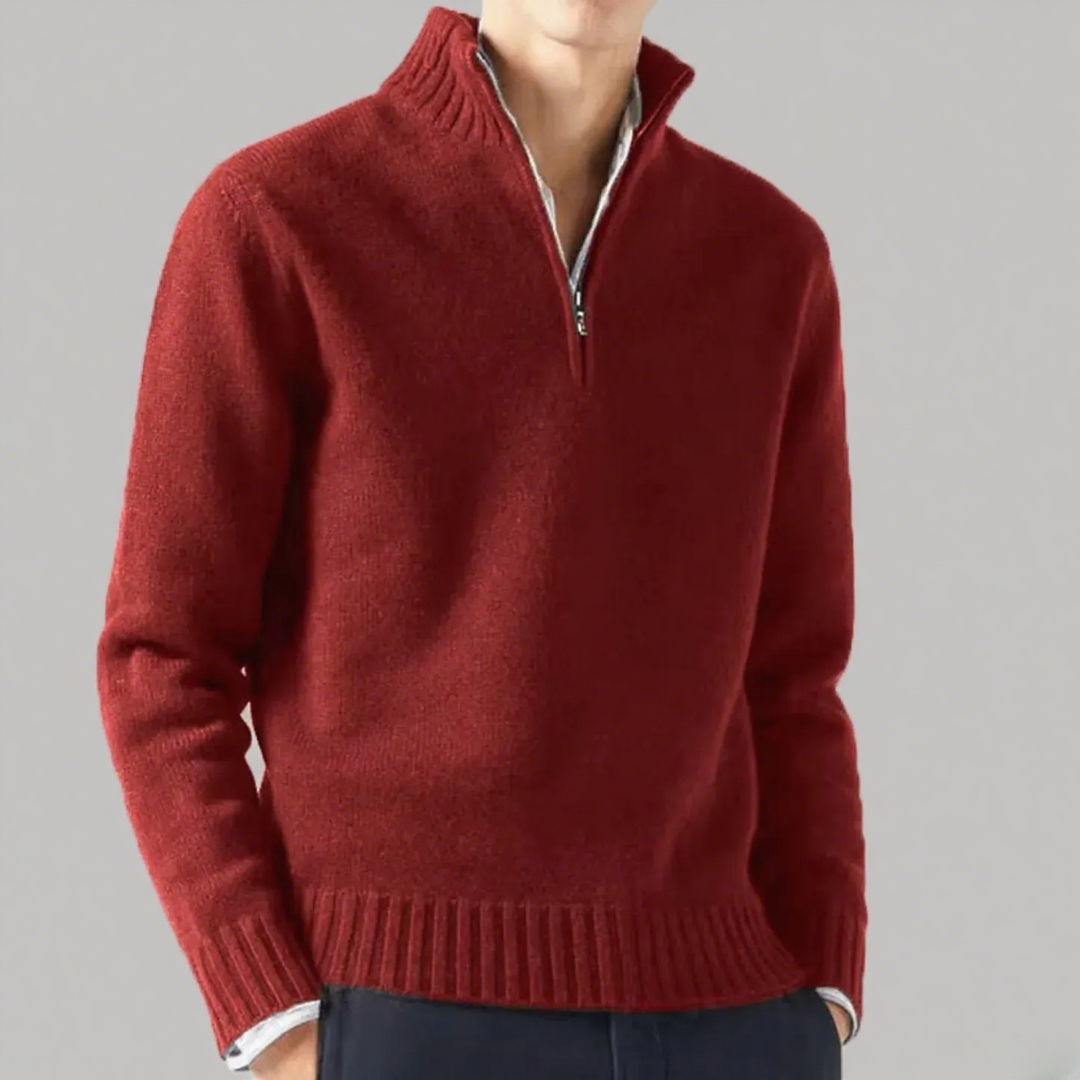 Men's Fine Cashmere Half-Zip Sweater