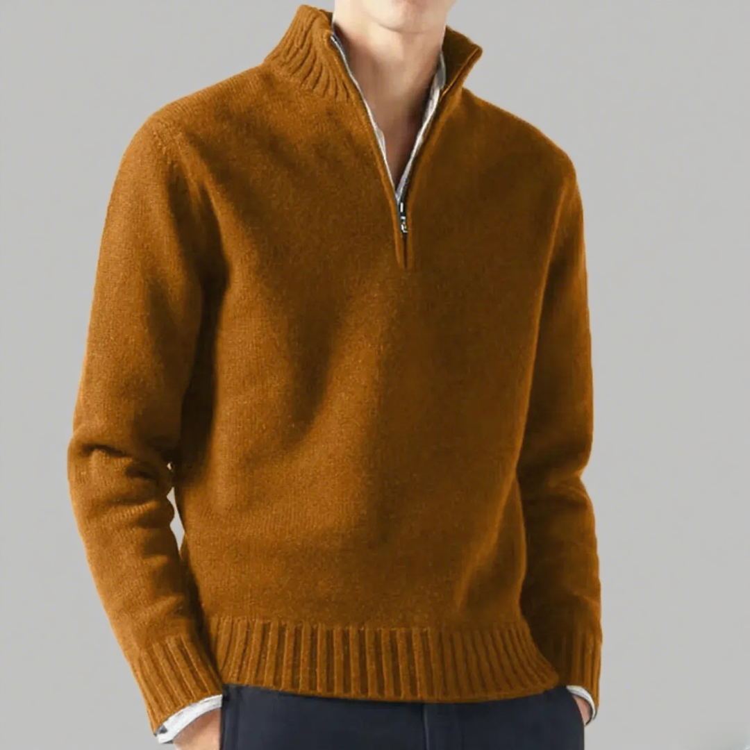 Men's Fine Cashmere Half-Zip Sweater