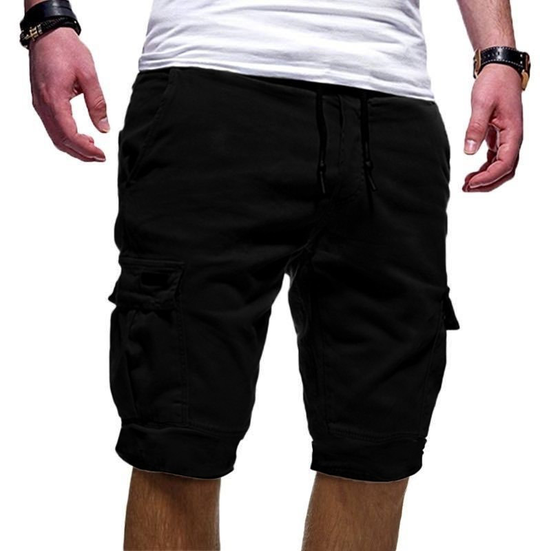 Summer Men's Short Workwear With Multiple Pockets