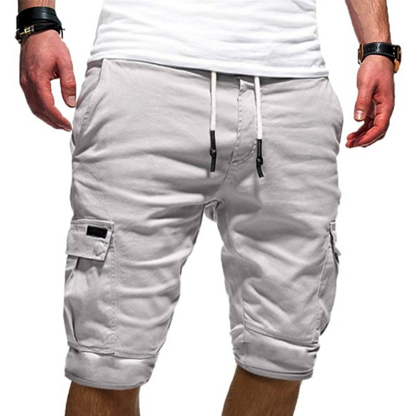 Summer Men's Short Workwear With Multiple Pockets