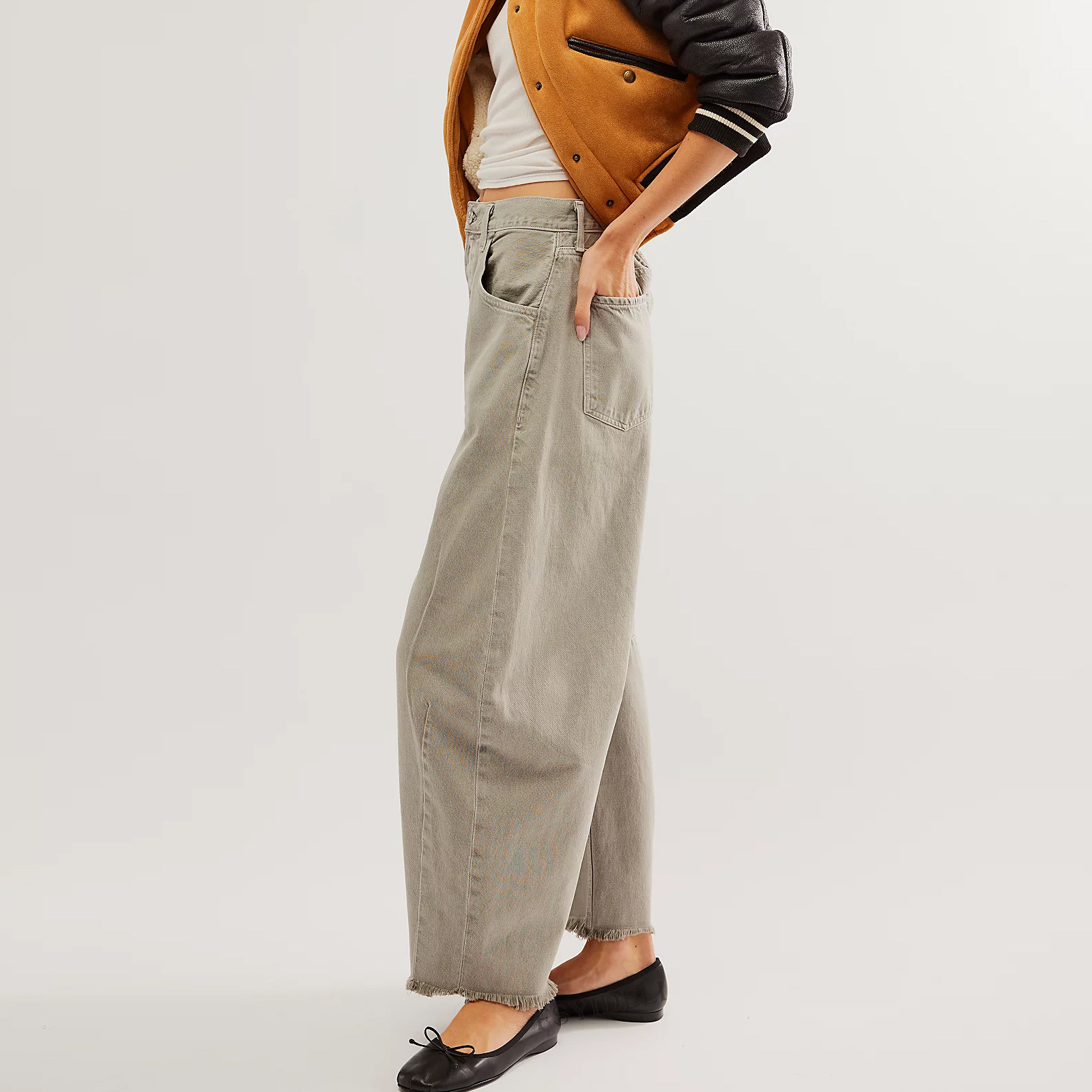 Straight-Leg Jeans, Multi-Color Cropped Pants, Casual Wide-Leg Jeans-Big Size