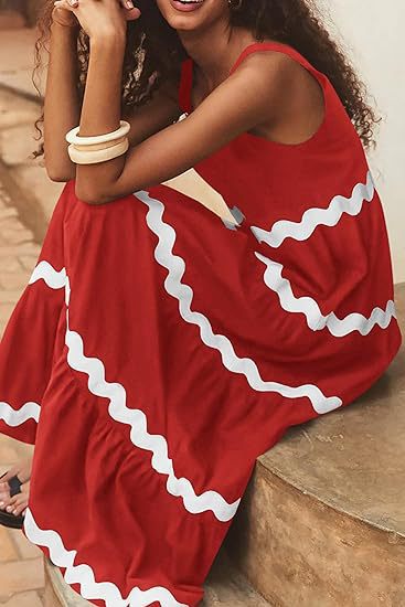 2024 Women's Simple U-neckline Corrugated Tube Top Solid Color A-Line Suspender Skirt