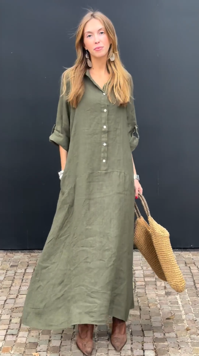 2025 Summer Cotton and Linen blend Maxi Dress