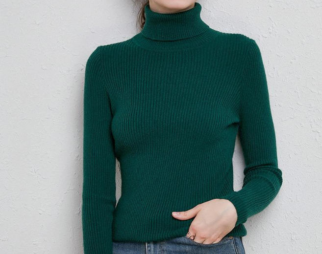 2024 Thickened cardigan turtleneck knit sweater