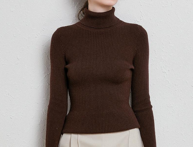 2024 Thickened cardigan turtleneck knit sweater