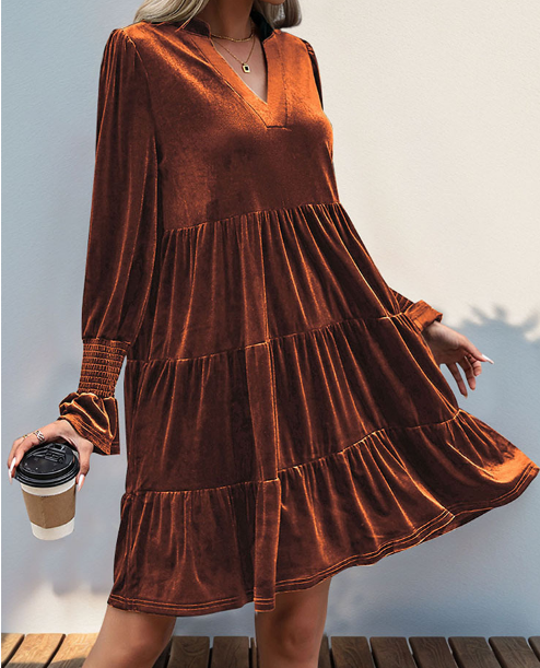 New Christmas dress velvet dress