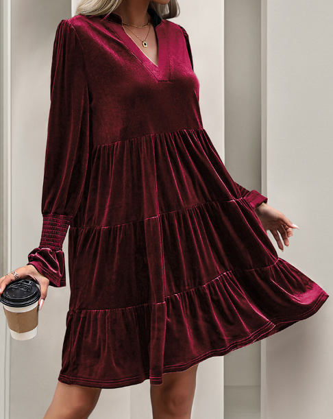 New Christmas dress velvet dress