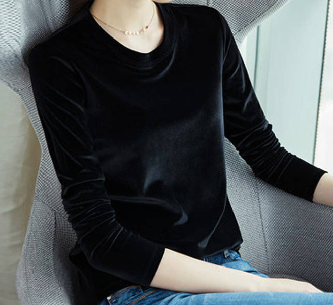 2024Fall/Winter plus size loose velour thermal top