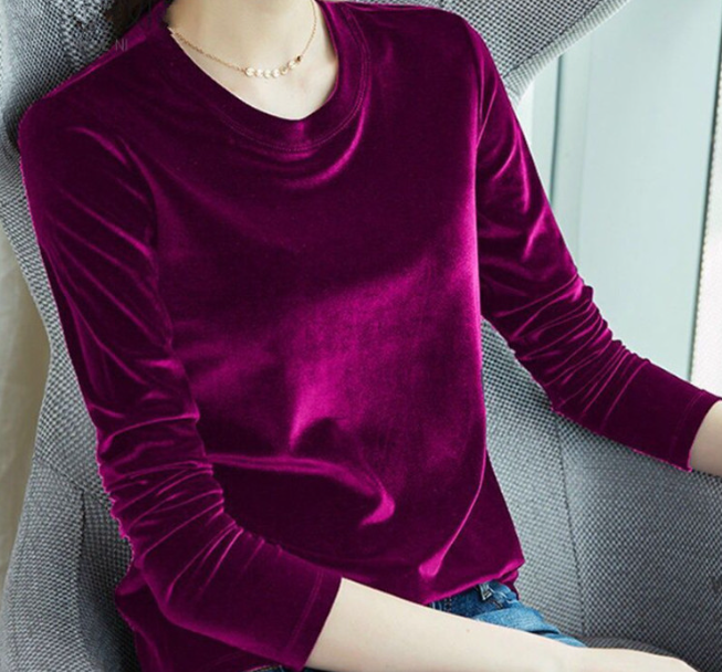 2024Fall/Winter plus size loose velour thermal top