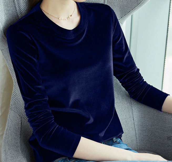 2024Fall/Winter plus size loose velour thermal top