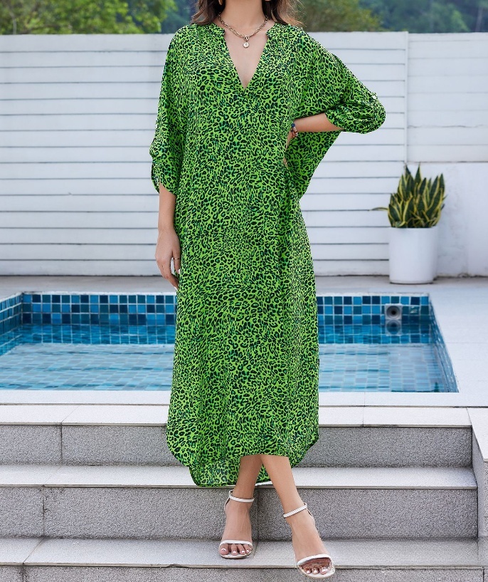 Women's New Ice Silk V-Neck Dress