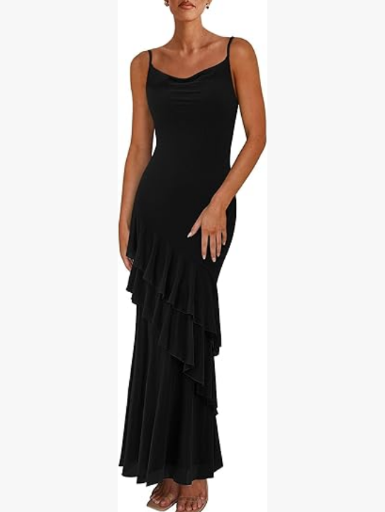 Women's Spaghetti Strap Layered Sun Print Dress