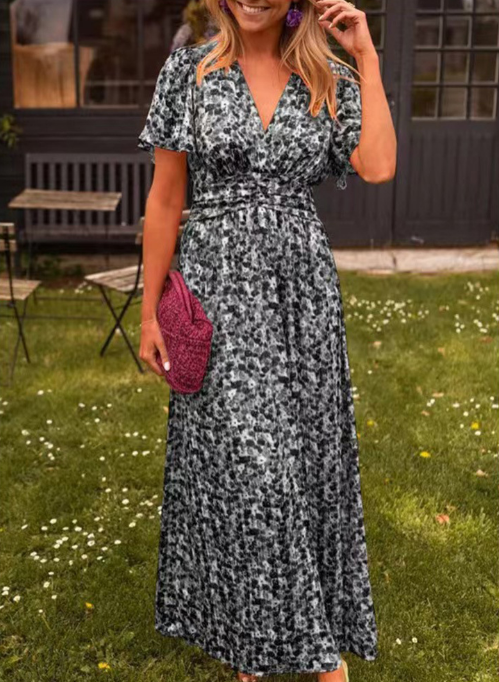 Women's V-neck Floral Beach Dress