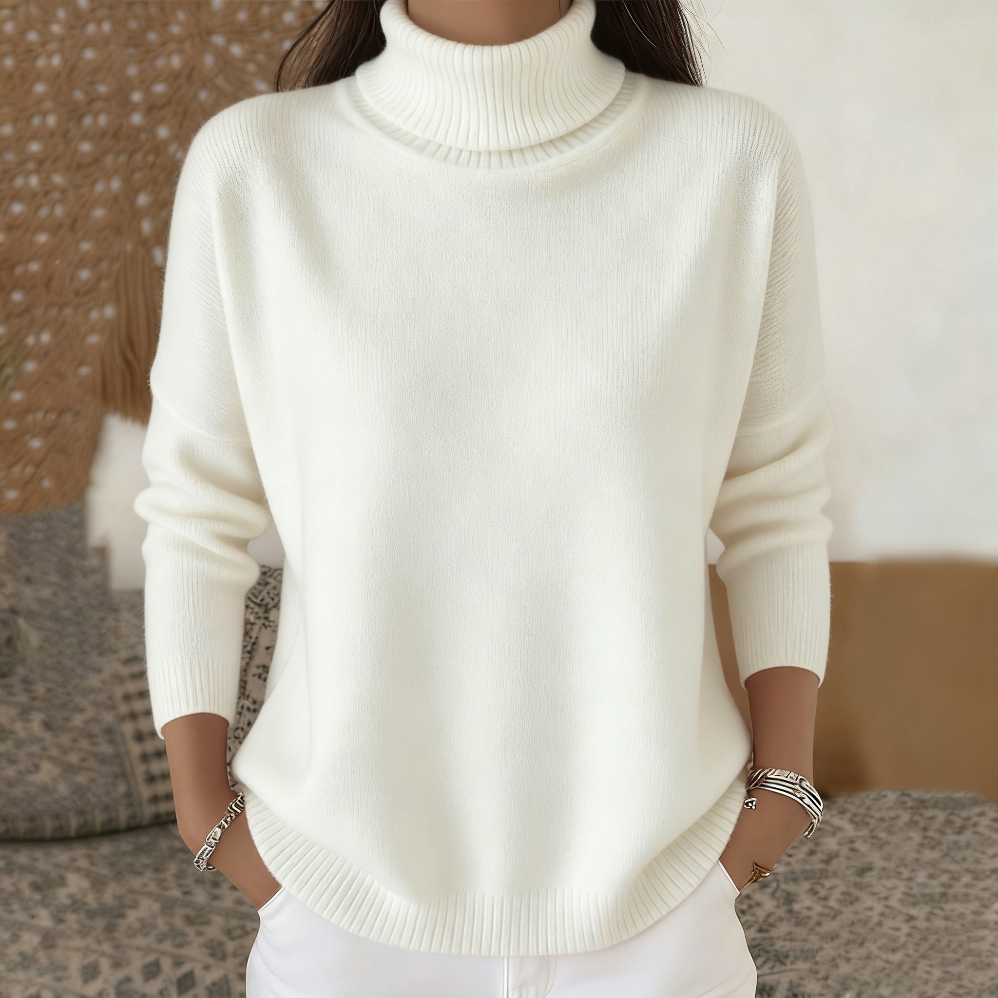 🎄CHRISTMAS SALE🎄2025 Casual Sparkling High-Neck Cashmere Sweater