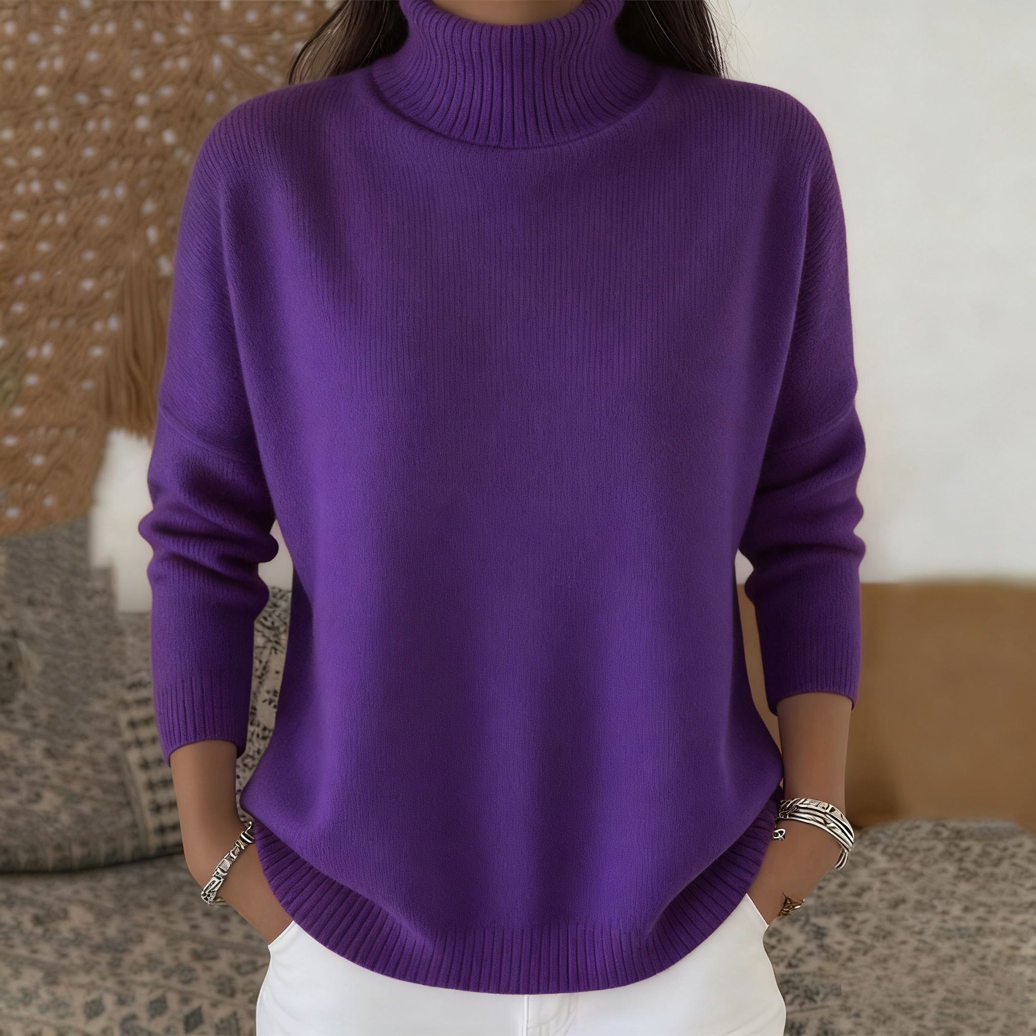 🎄CHRISTMAS SALE🎄2025 Casual Sparkling High-Neck Cashmere Sweater