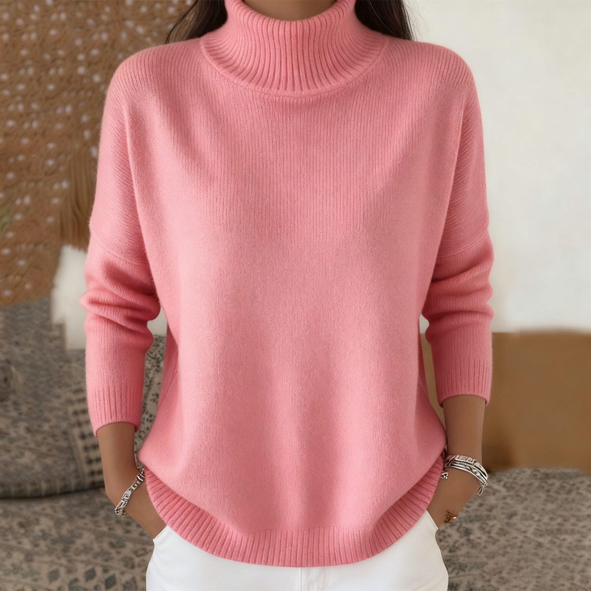 🎄CHRISTMAS SALE🎄2025 Casual Sparkling High-Neck Cashmere Sweater