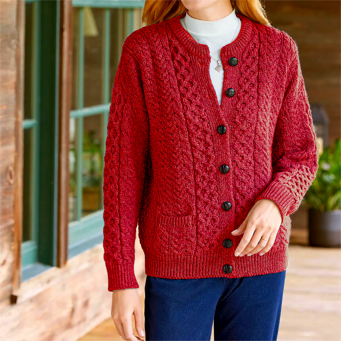 Woman's  Wool Timeless Cardigan warm sweater coat