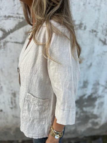 Classic 100% Linen Terracotta Jacket