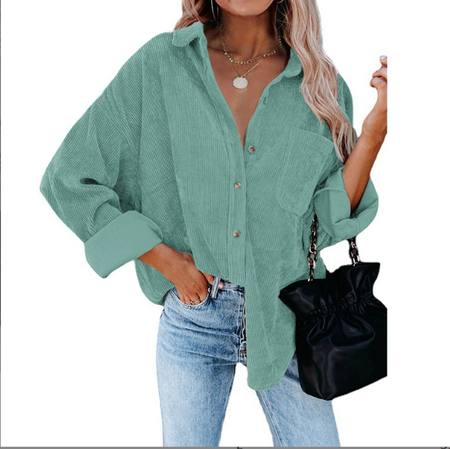 Loose casual corduroy shirt