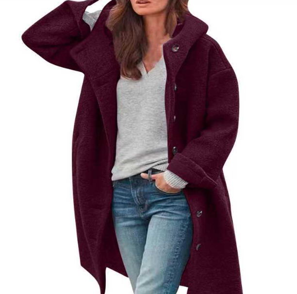 2024 New loose all-match woolen coat for women