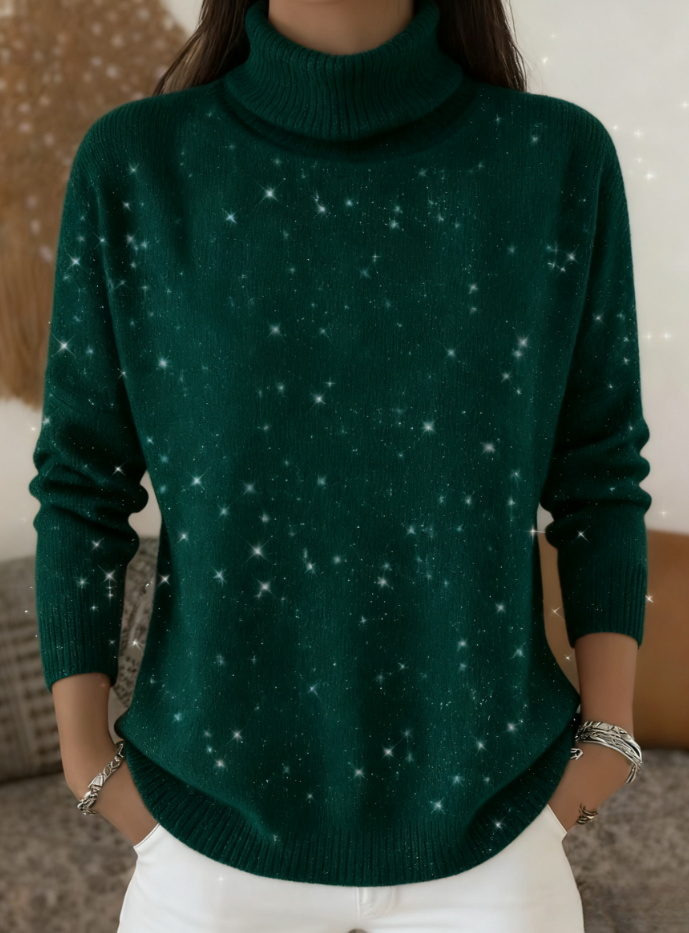 🎄CHRISTMAS SALE🎄2025 Casual Sparkling High-Neck Cashmere Sweater