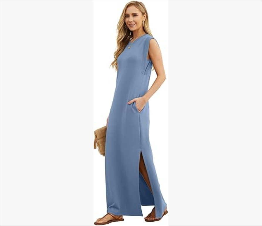 Women's Casual Loose Slit Maxi Skirt