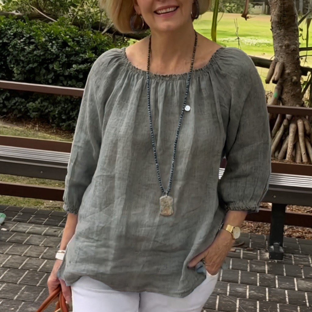 2024 New Women's Casual Cotton Linen Shirt Top