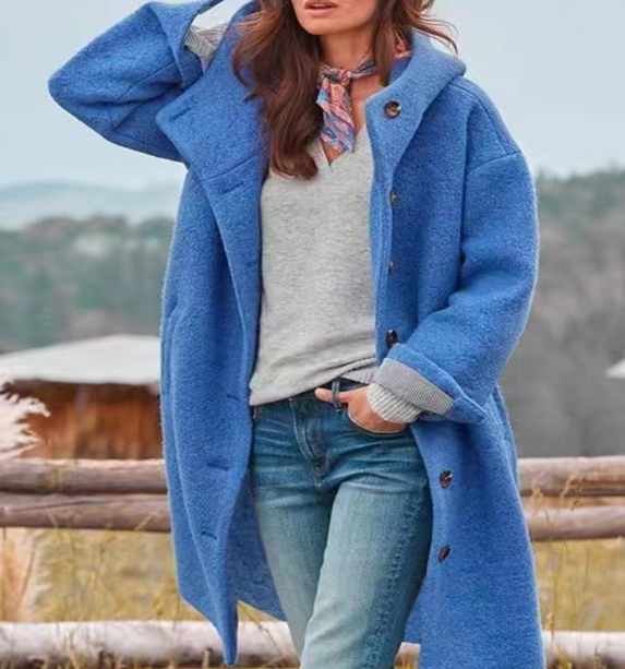 2024 New loose all-match woolen coat for women