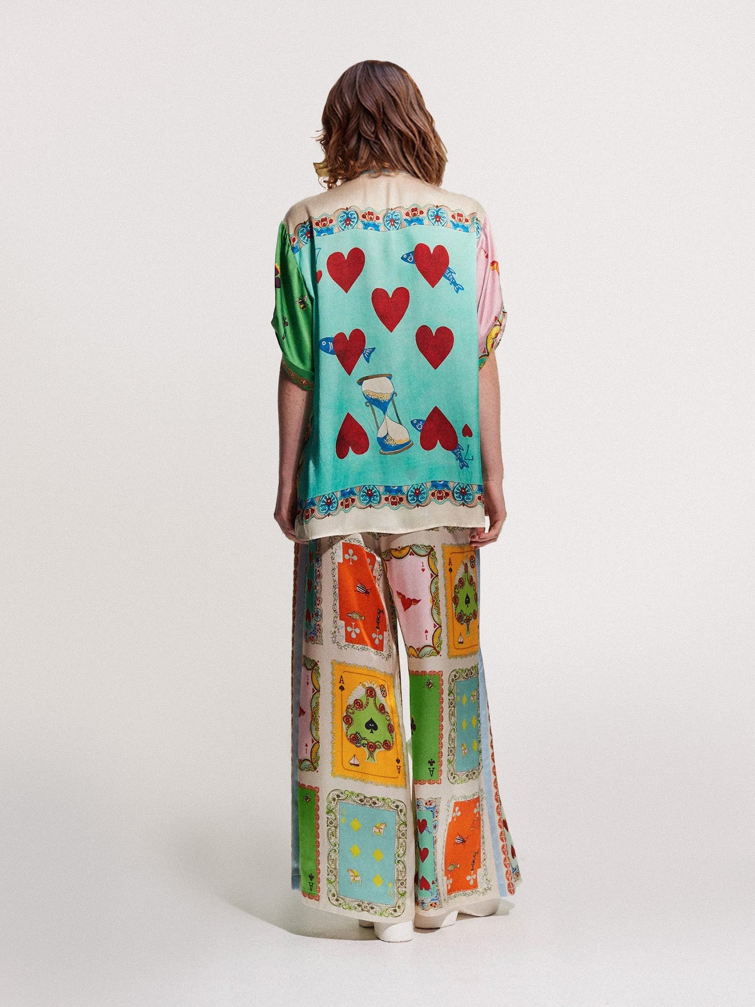 Playing Cards Print Button-Up Shirt