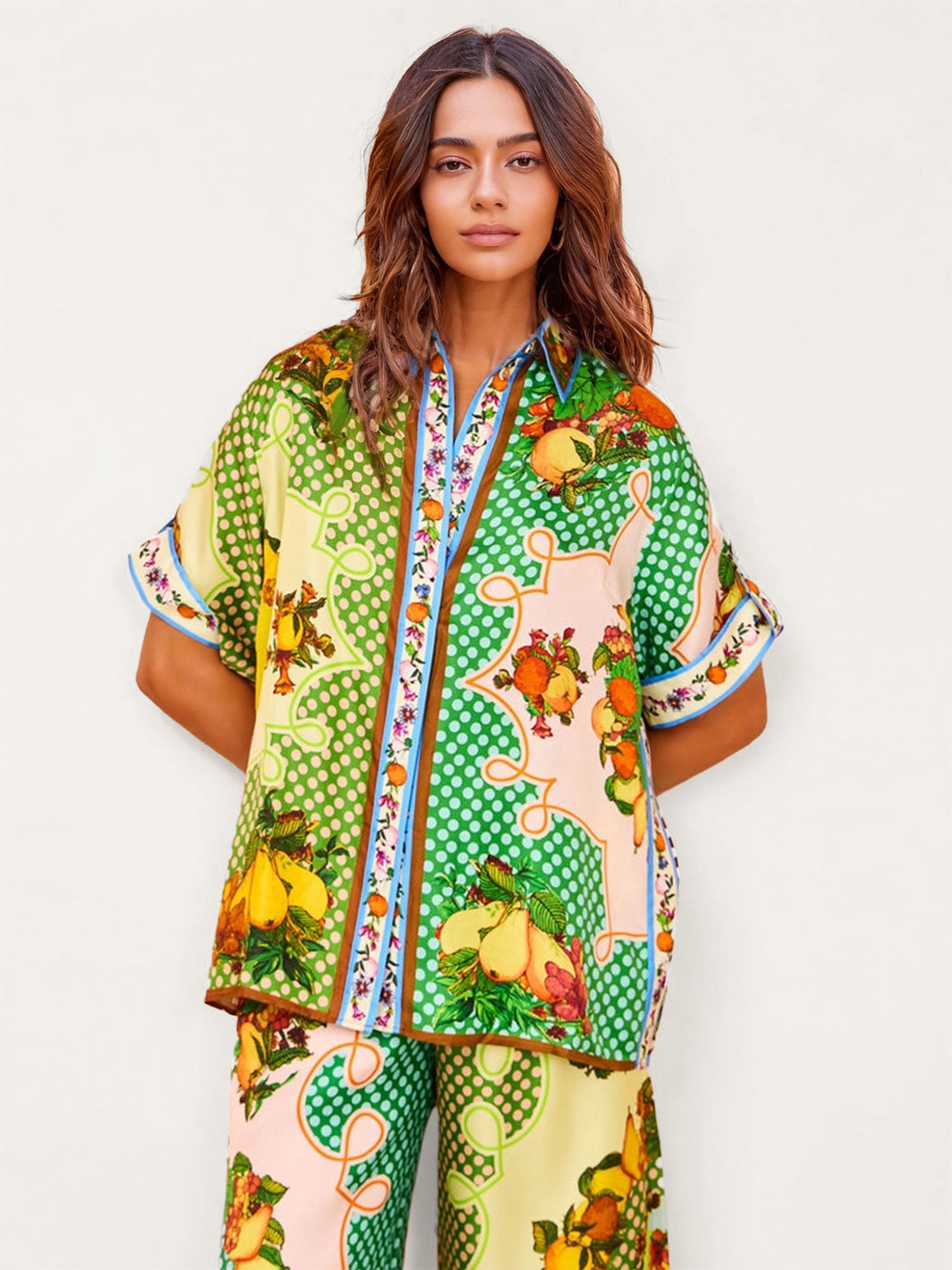 Multicolor Retro Graffiti Lemon Shirt