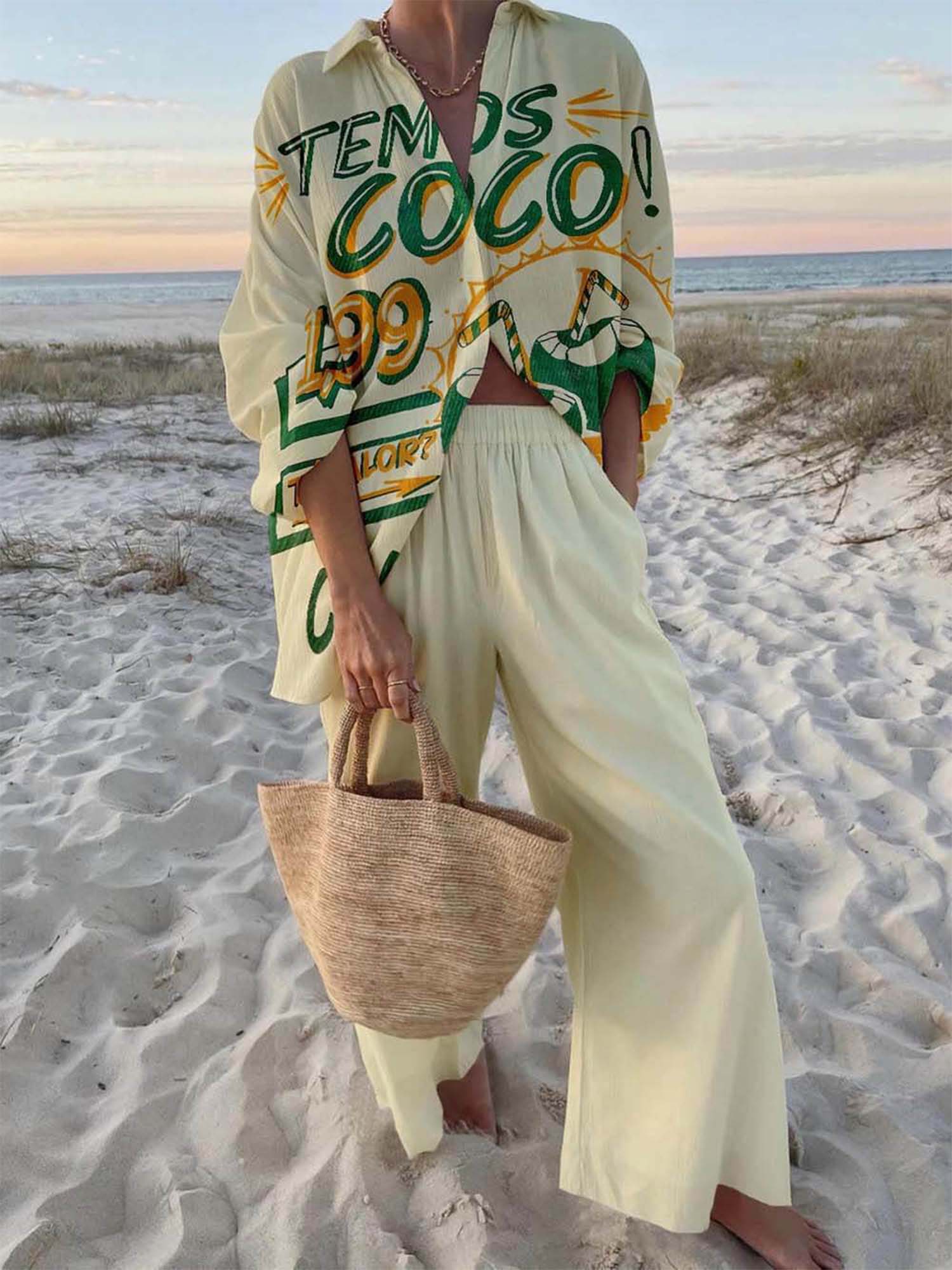 Sunset Graphic Print Two-Piece Set