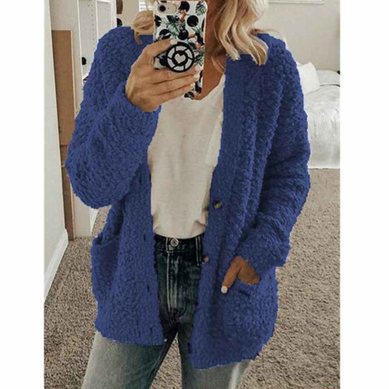 2024 All-in-one knitted plush cardigan sweater