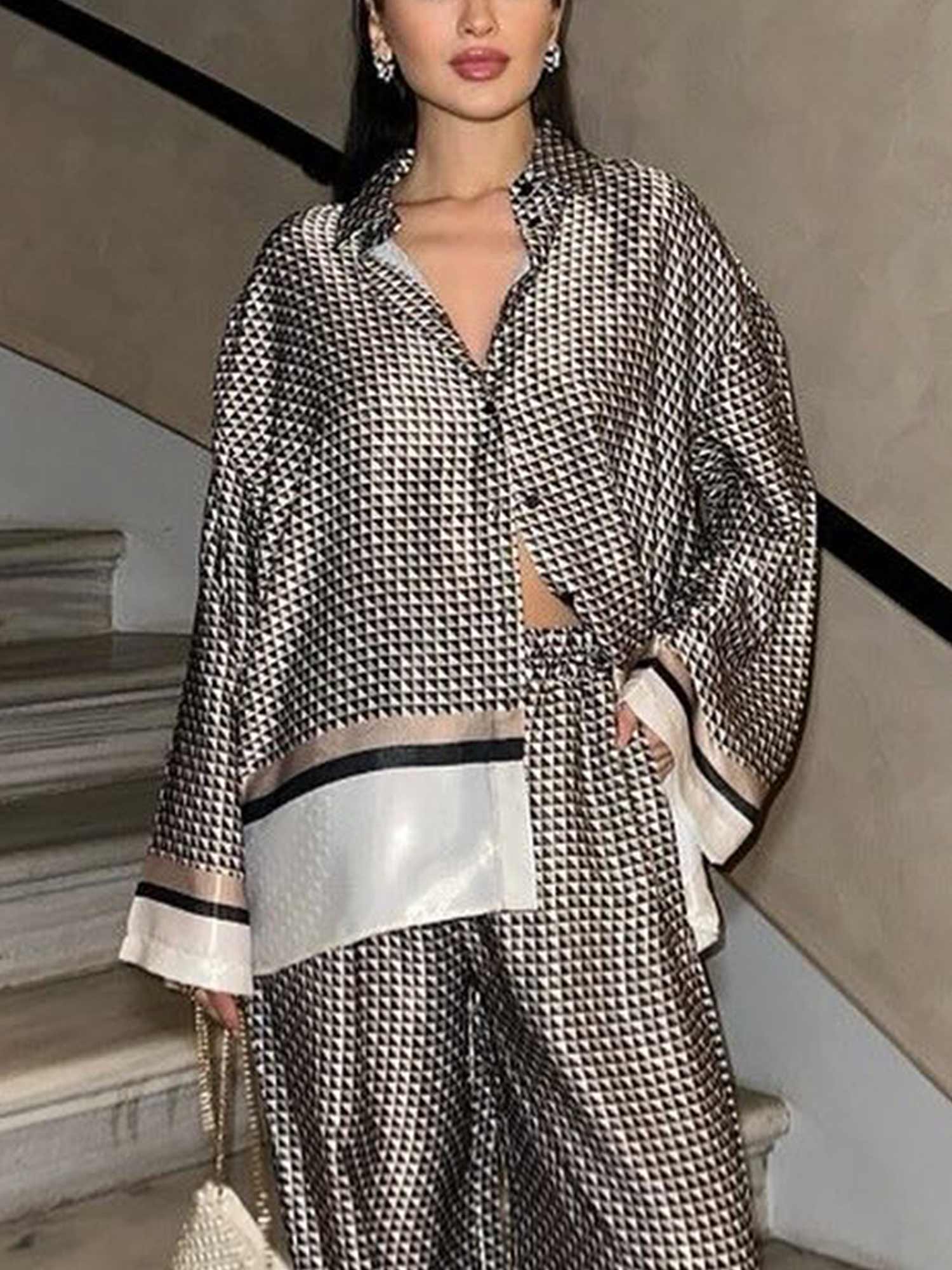 Midnight Elegance Satin Shirt