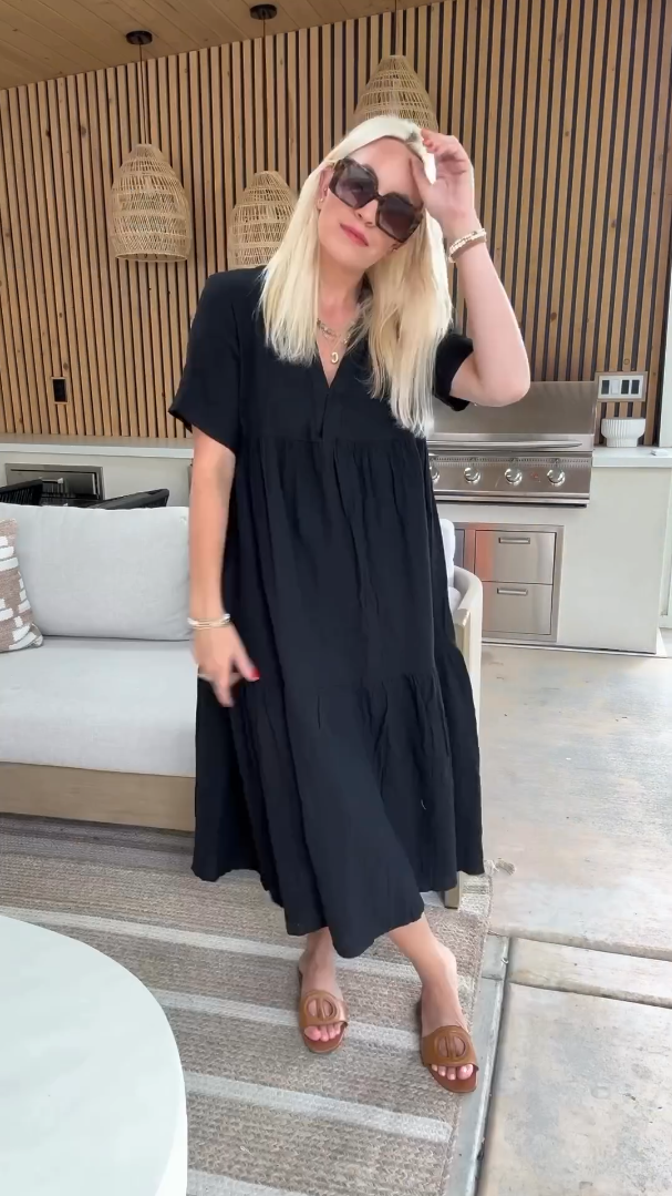 Woman‘s Cotton Linen Dress With Pocket