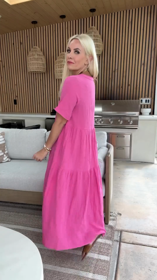 Woman‘s Cotton Linen Dress With Pocket