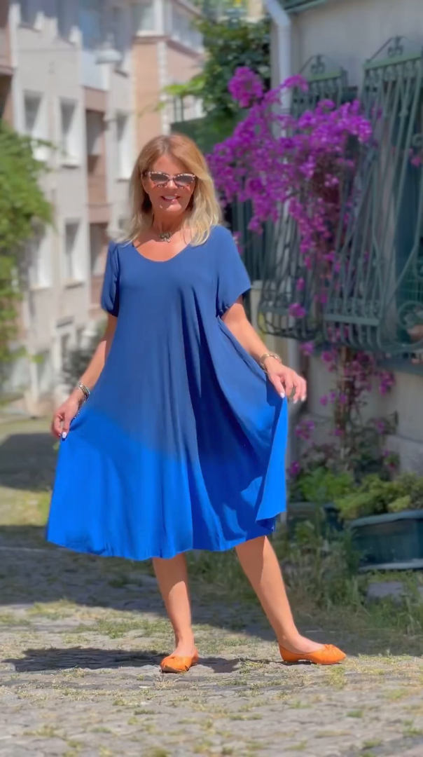 Woman's cotton casual gradient dress