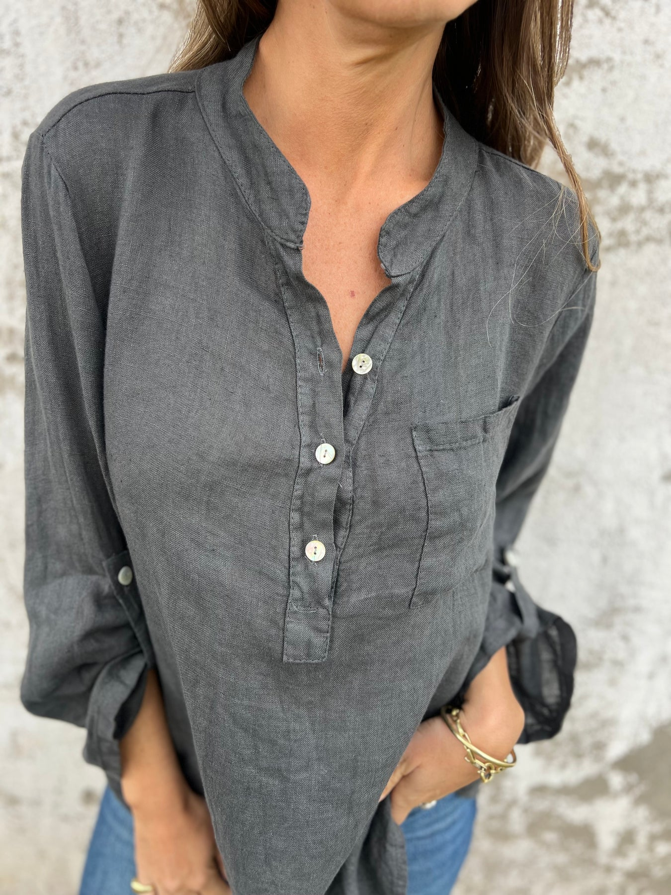 Women's Casual Linen Blouse Top