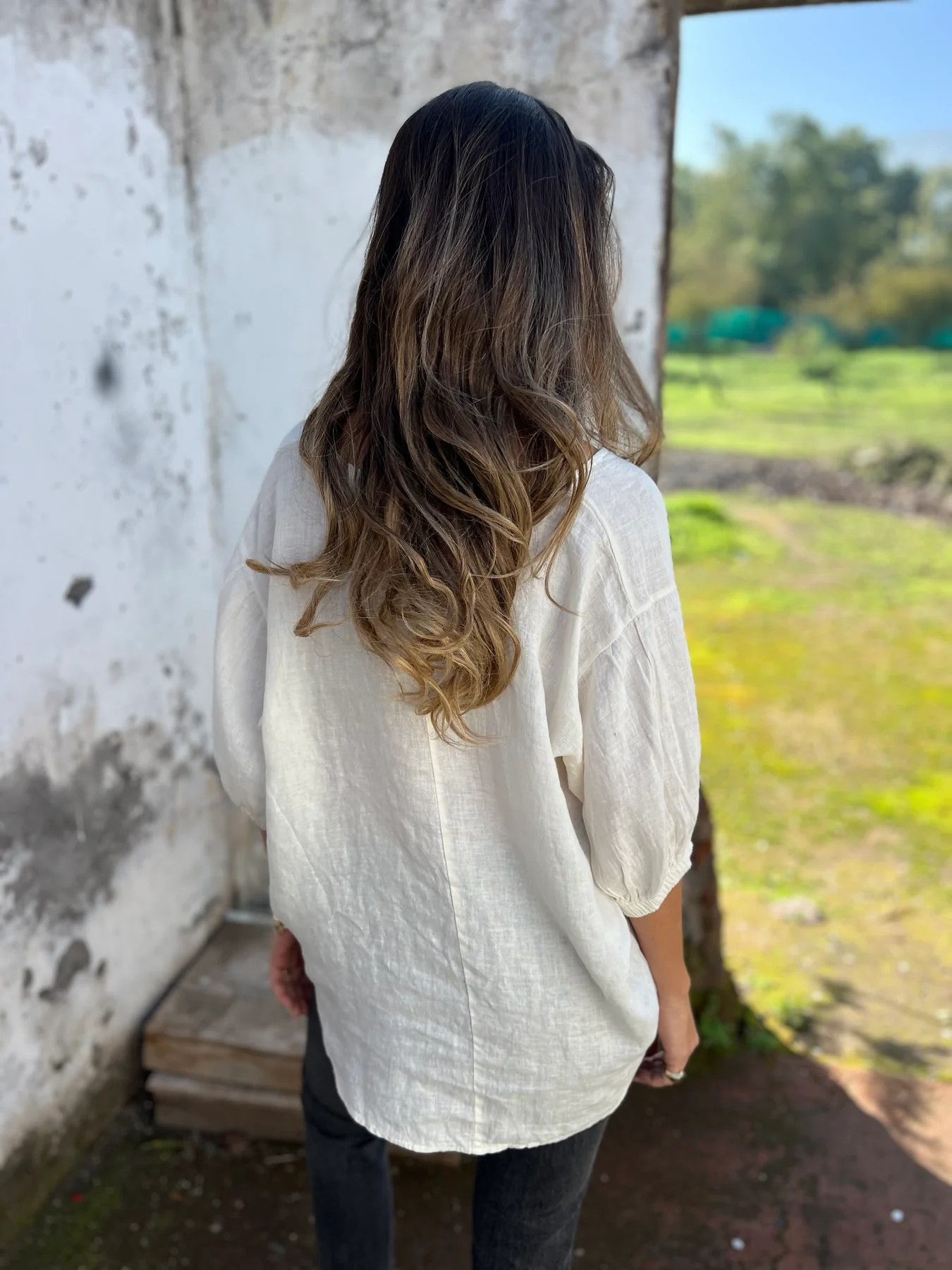 Women's Casual Linen Blouse Short Top