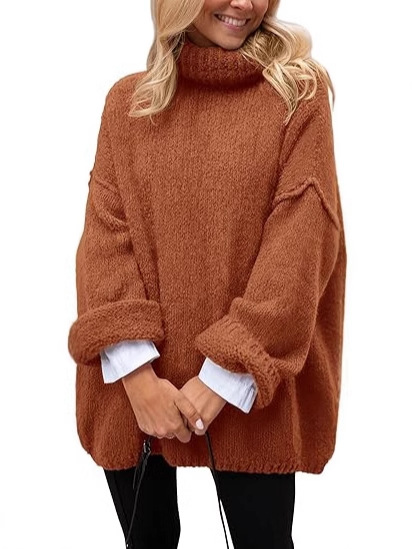 Women's Winter Solid Color High-Neck Padded Top