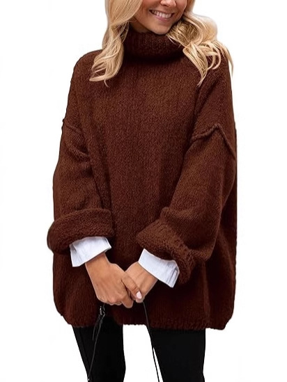 Women's Winter Solid Color High-Neck Padded Top