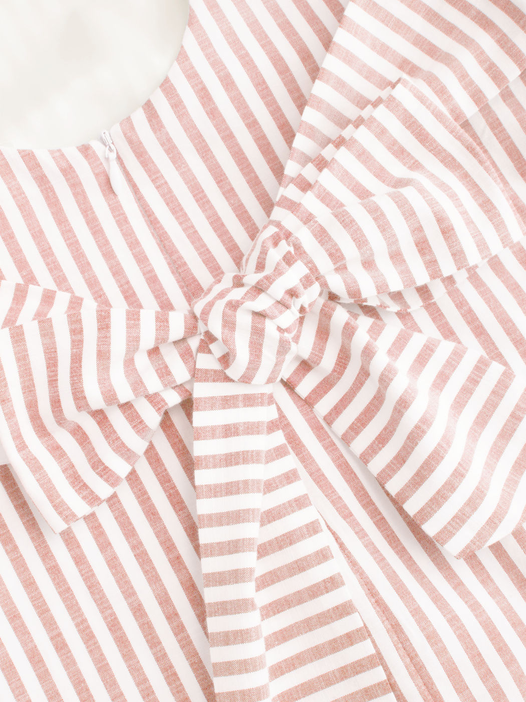 Cotton-blend Boat Neck Stripe Bowknot Backless Mini Dress