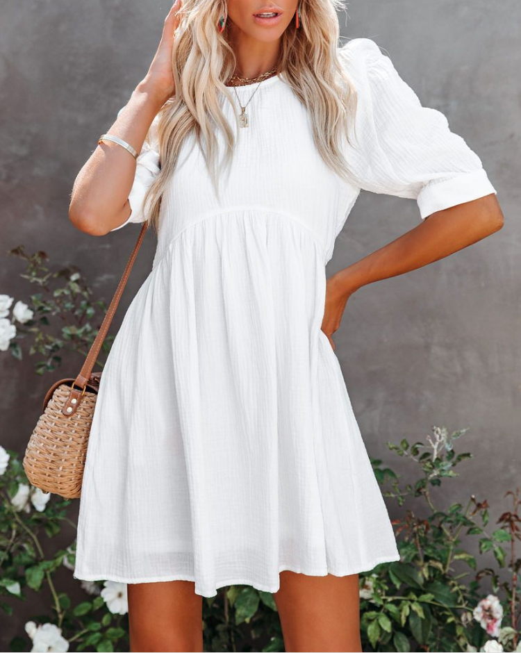 Casual Simple Cotton and Linen Skirt