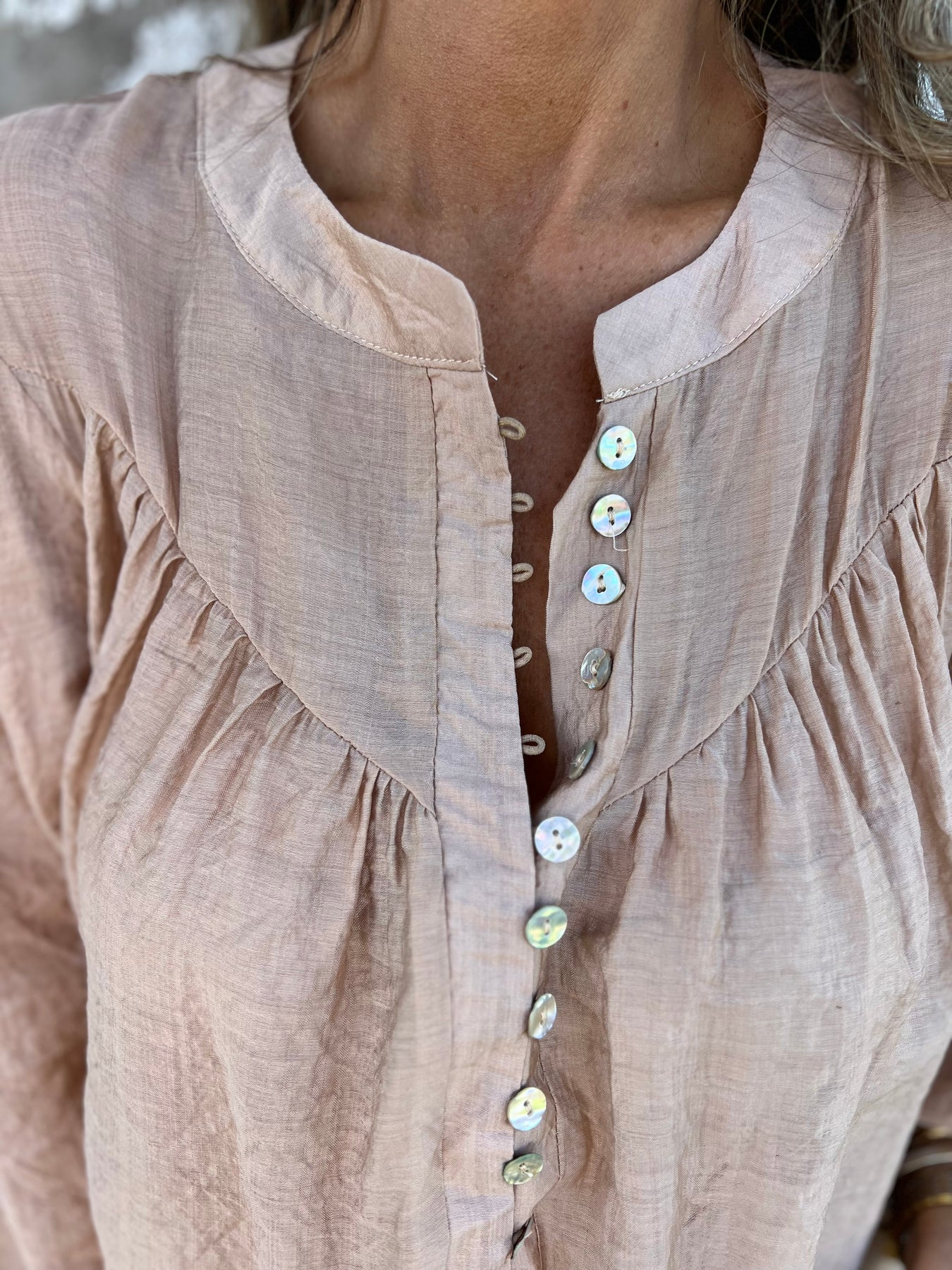 Casual Ice Silk Button Top