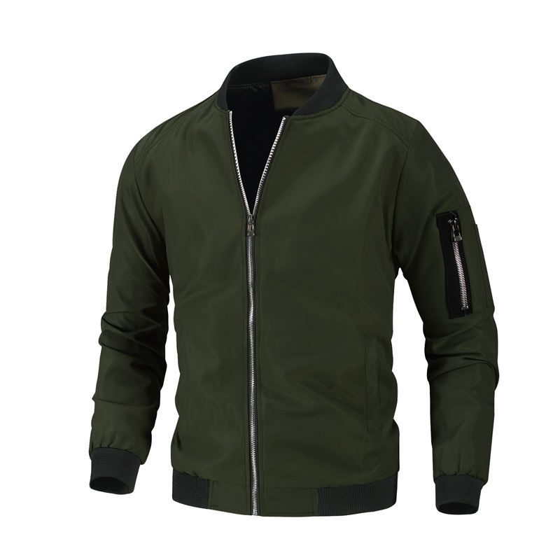 HOT SALE🔥Men's bomber jacket, lightweight, casual, windproof, zip-up, with pockets.