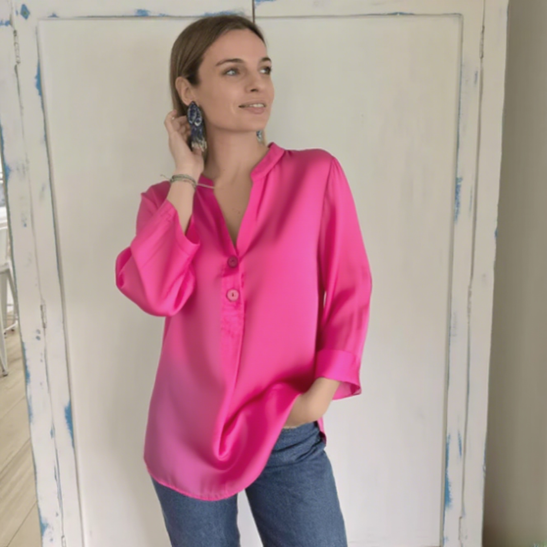 Casual Loose Two Button Shirt