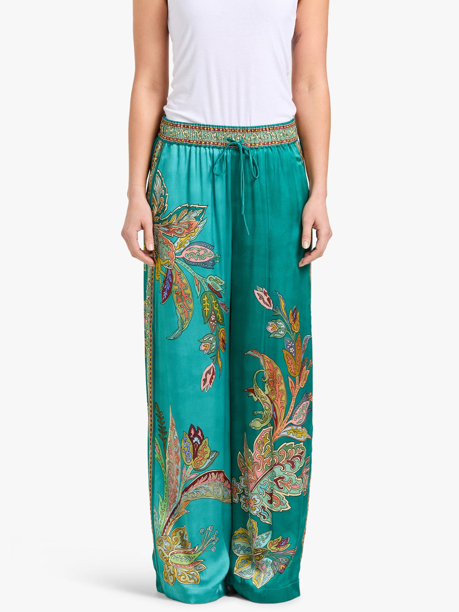 Emerald Luxe Wide-Leg Pants