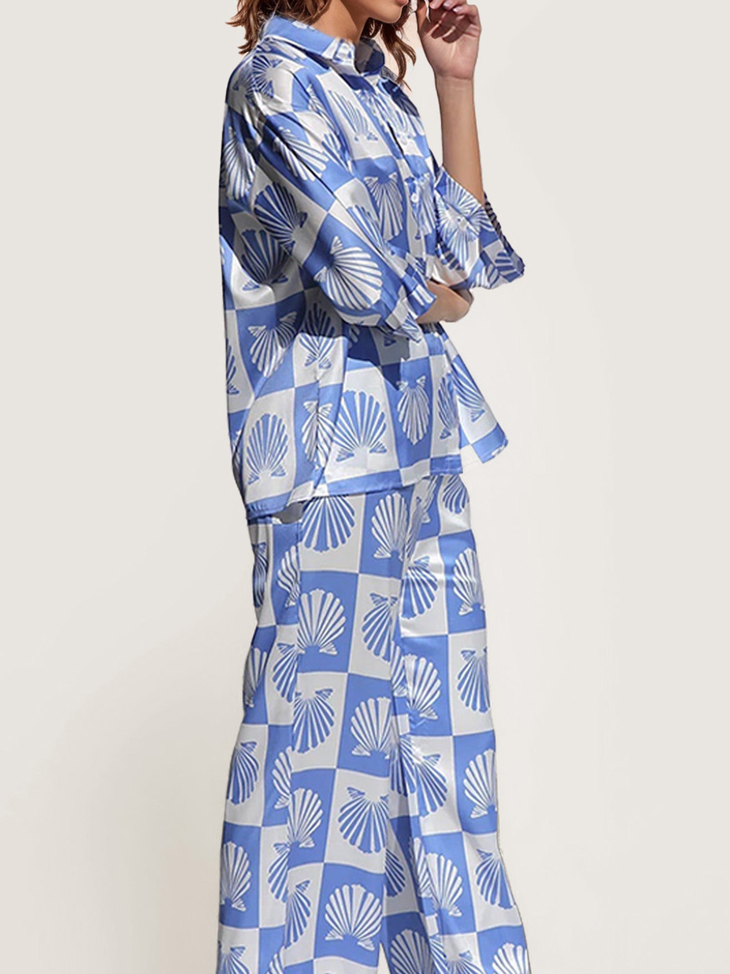 Seashell Dreams Oversized Button-Down Shirt