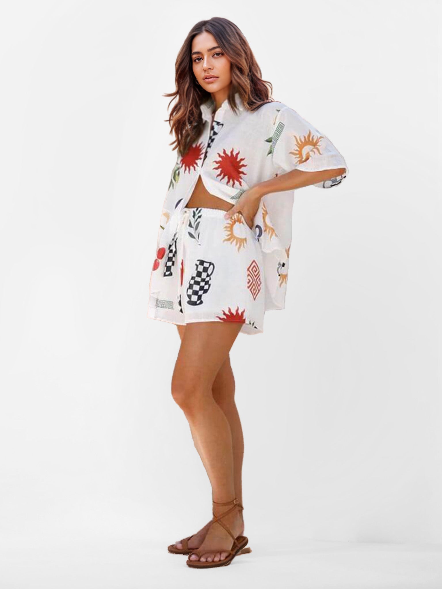 Geometric Print Two-Piece Set