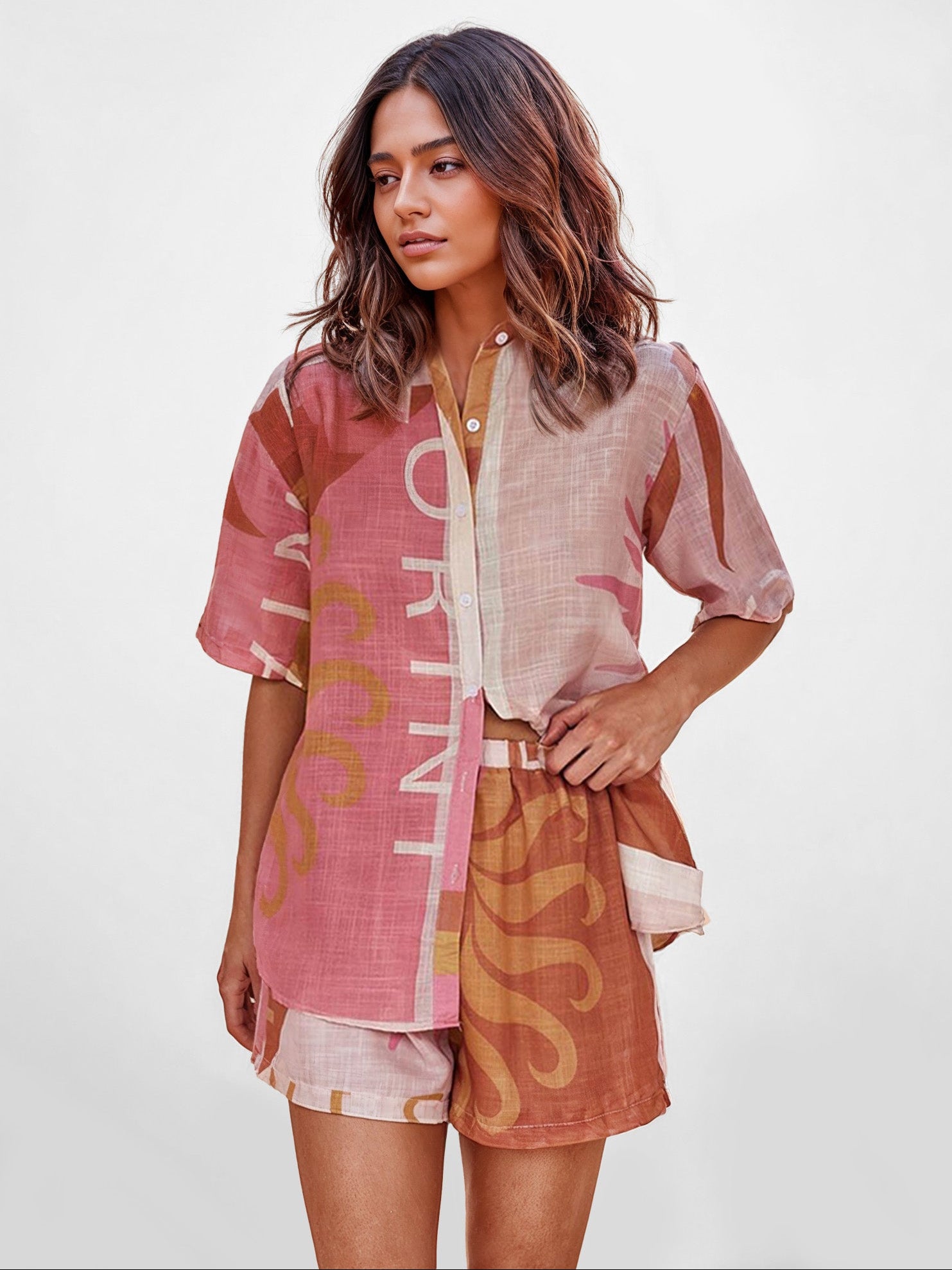 Abstract Print Relaxed Two-Piece Set